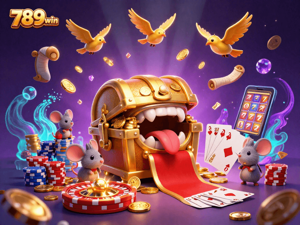 Experience excitement and riches at 789win with lively casino creatures and games displayed