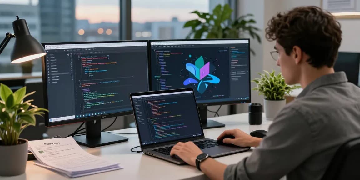 Användning av en anti-detect webbläsare i en modern programmeringsmiljö med fokus på kodning och säkerhet.