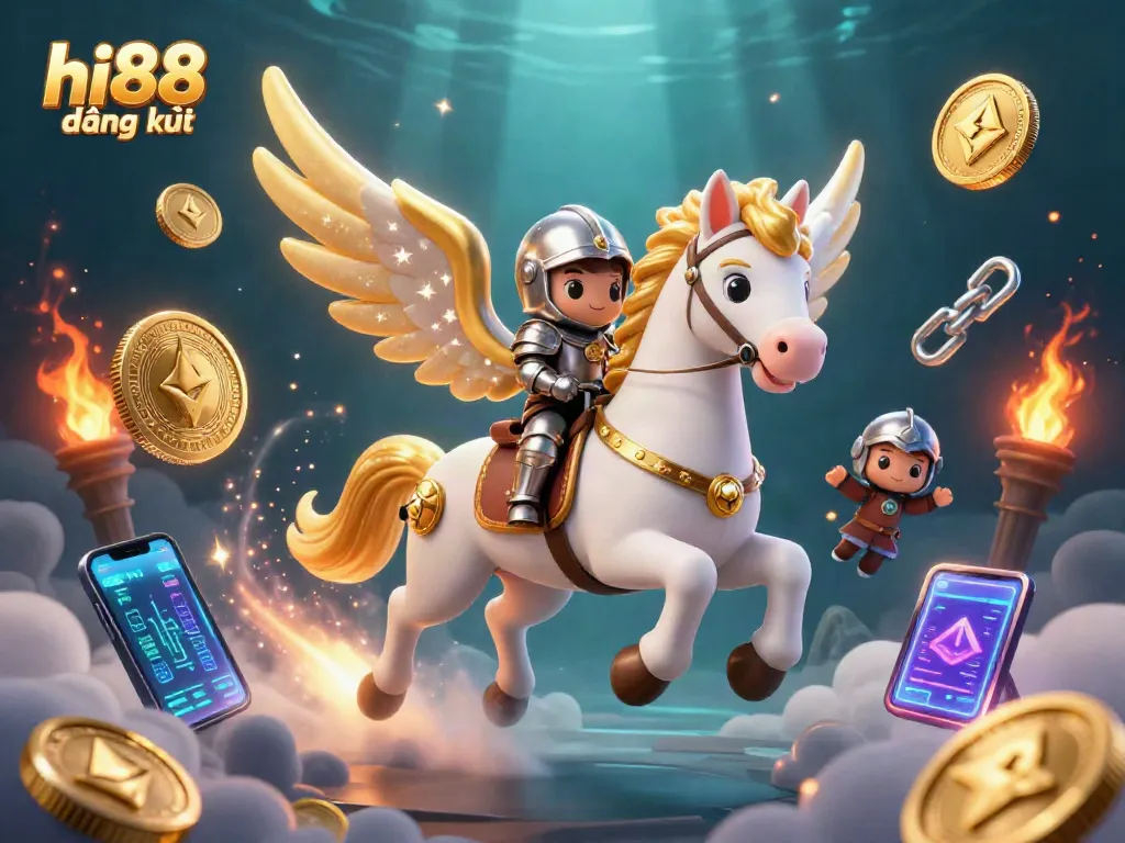 Experience hi88 đăng ký with vibrant visuals showcasing a celestial knight on a quest for big wins