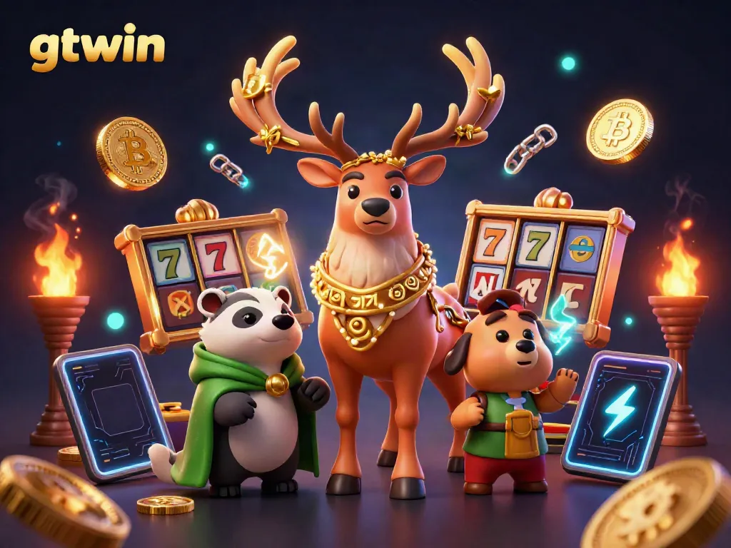 Engage with the vibrant world of gtwin featuring a Celtic stag and badger amidst gambling excitement.