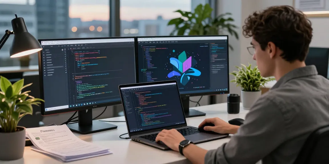 Användning av en anti-detect webbläsare i en modern programmeringsmiljö med fokus på kodning och säkerhet.