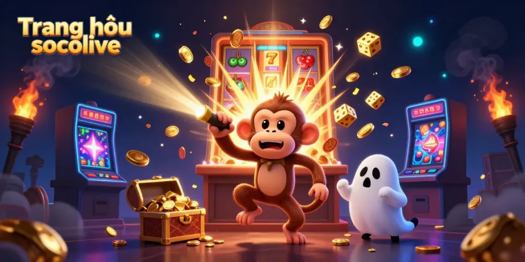 Sparking gaming excitement, Trang chủ socolive shines with a vibrant 3D casino scene full of animated thrills and rich details.