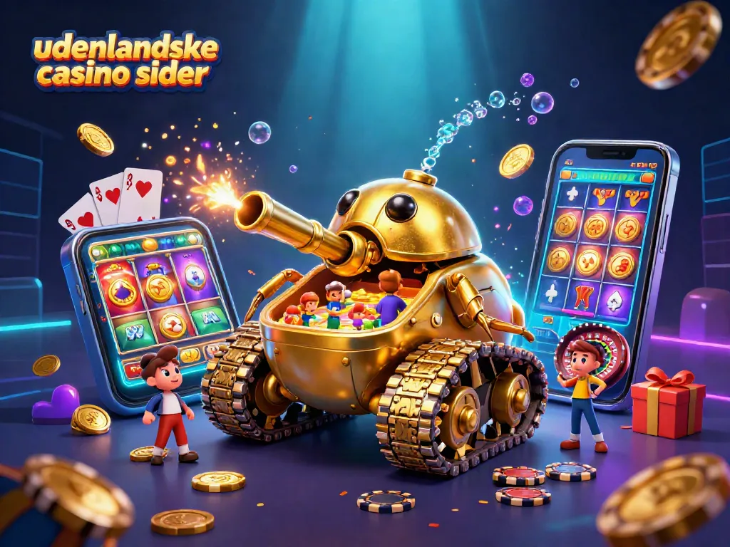 Engage in fun at udenlandske casino sider with a spectacular casino scene featuring dynamic games and vibrant elements.