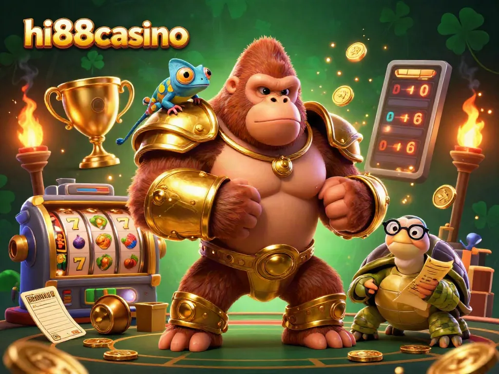 Experience the excitement of hi88casino with vibrant 3D characters and casino elements in action.