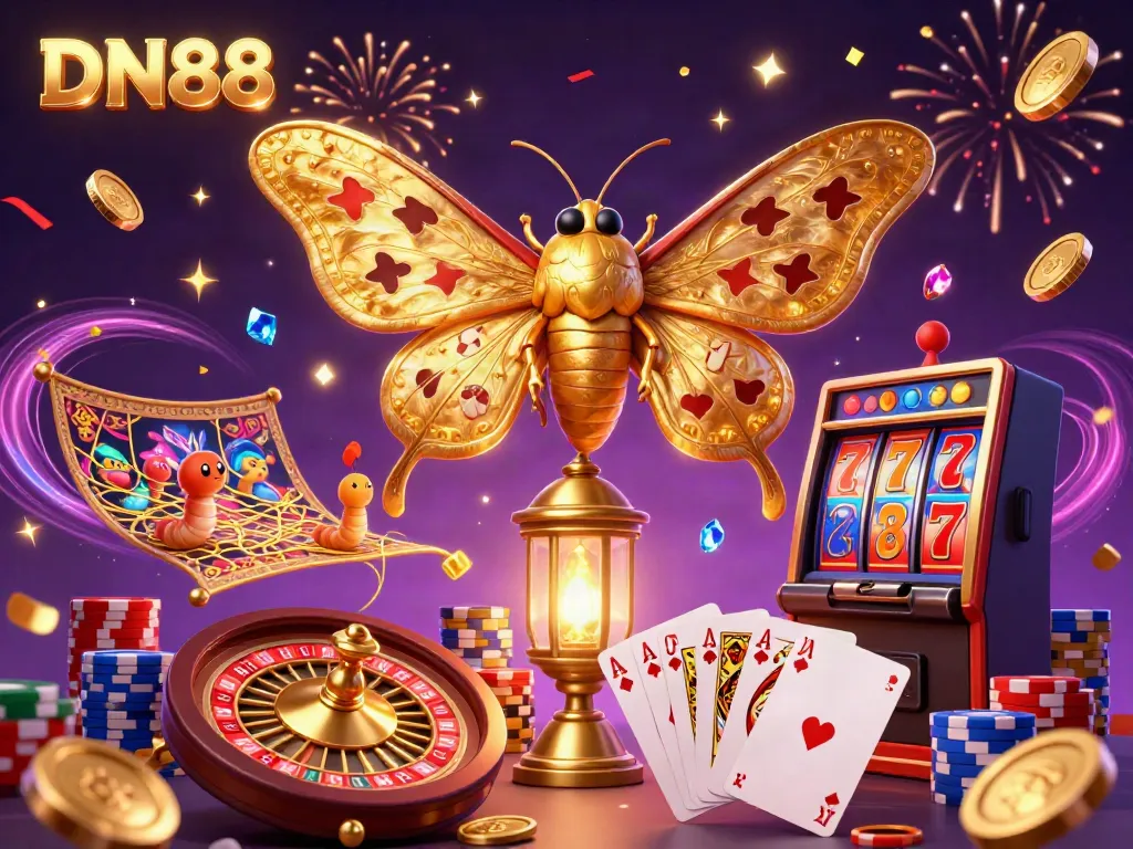 Play at DN88 and enjoy vibrant casino experiences with captivating golden motifs and exciting gaming elements.