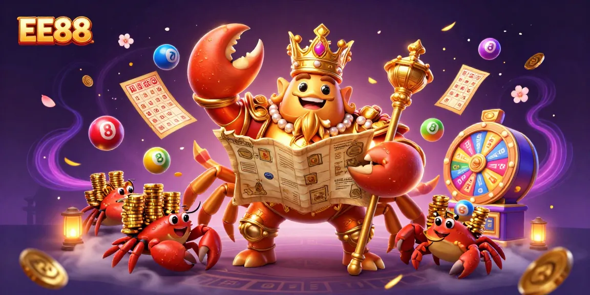 Experience exciting games and winning strategies with EE88's vibrant casino-themed illustration.