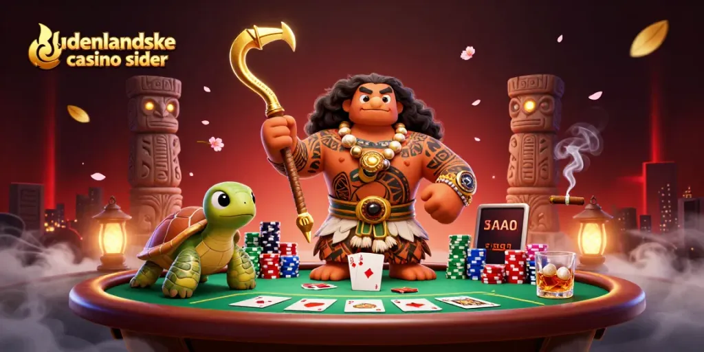 Engage with udenlandske casino sider featuring a demigod hawk and poker elements in vibrant 3D art.