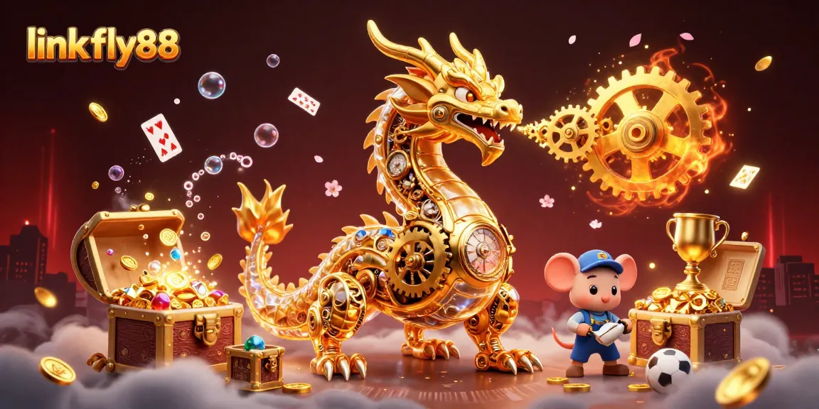 Experience thrilling gameplay with link fly88, featuring a golden dragon and sports betting elements.