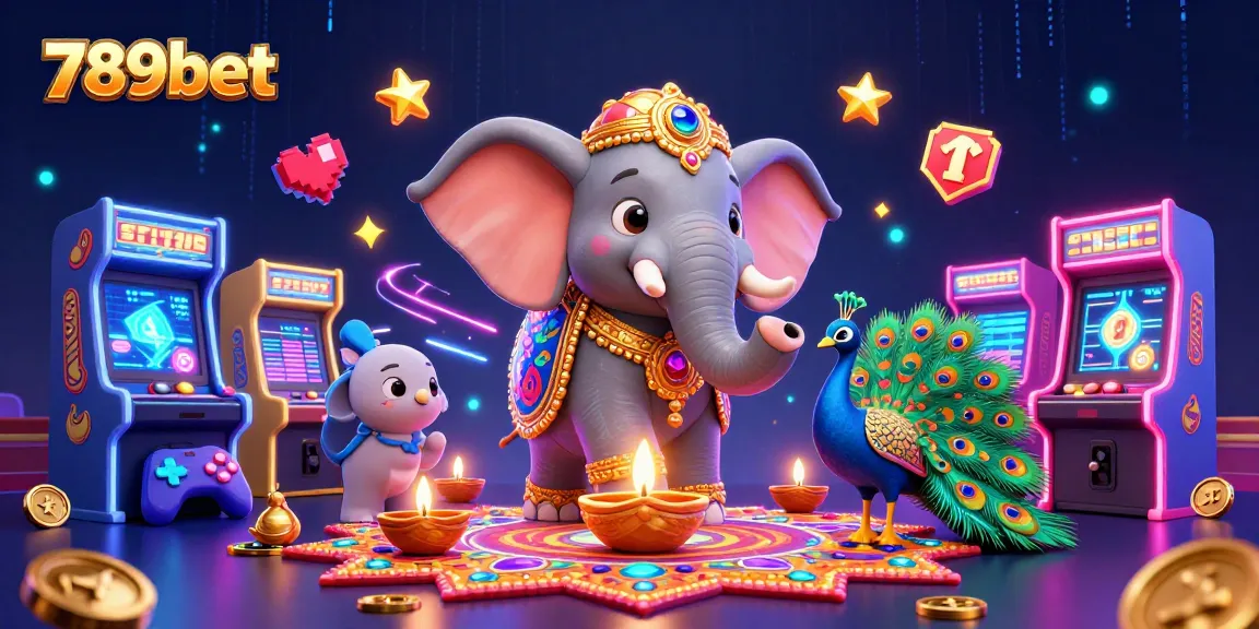 Experience vibrant gaming thrills with 789bet's colorful casino scene featuring an elephant and peacock.