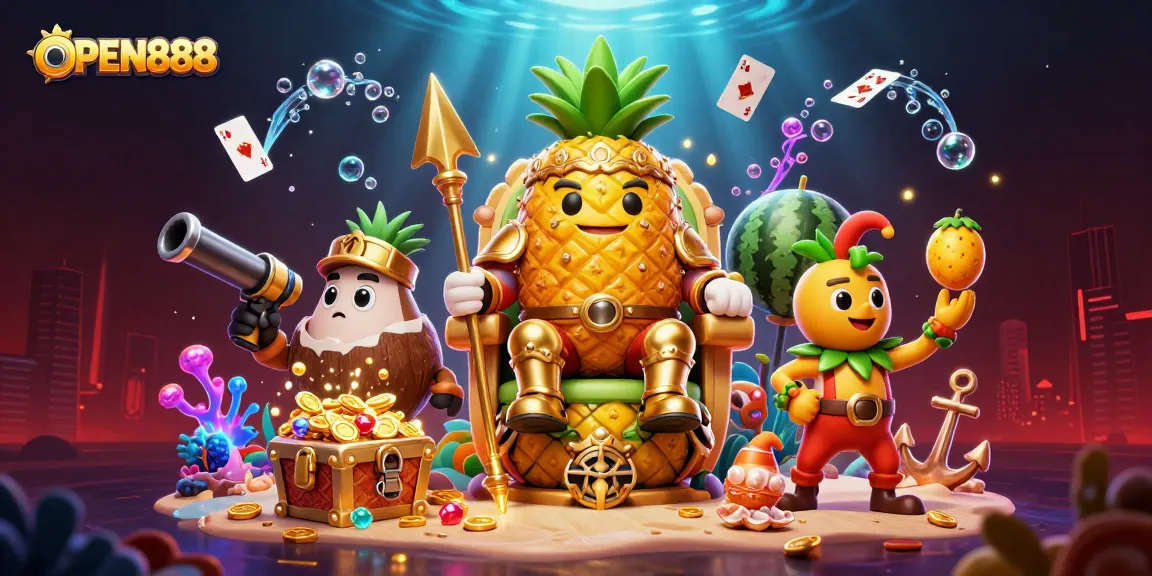 Experience thrilling gameplay at OPEN888 with vibrant casino-themed characters and elements.
