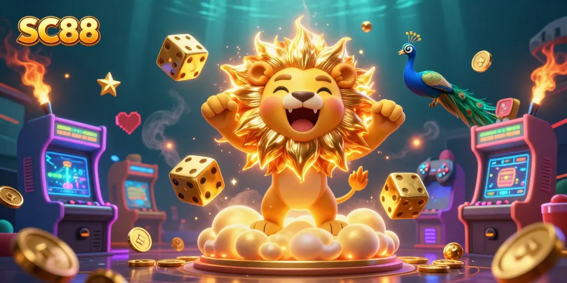Engage with thrilling SC88 gameplay amidst vibrant casino elements in an electrifying 3D scene.